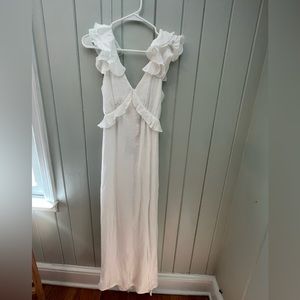 XS open back white maxi dress